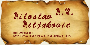 Miloslav Miljaković vizit kartica